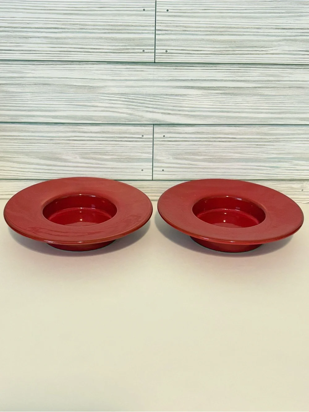 Vintage Mamma Ro Red Candleholders Pair Italian Glazed Terracotta Pottery 1